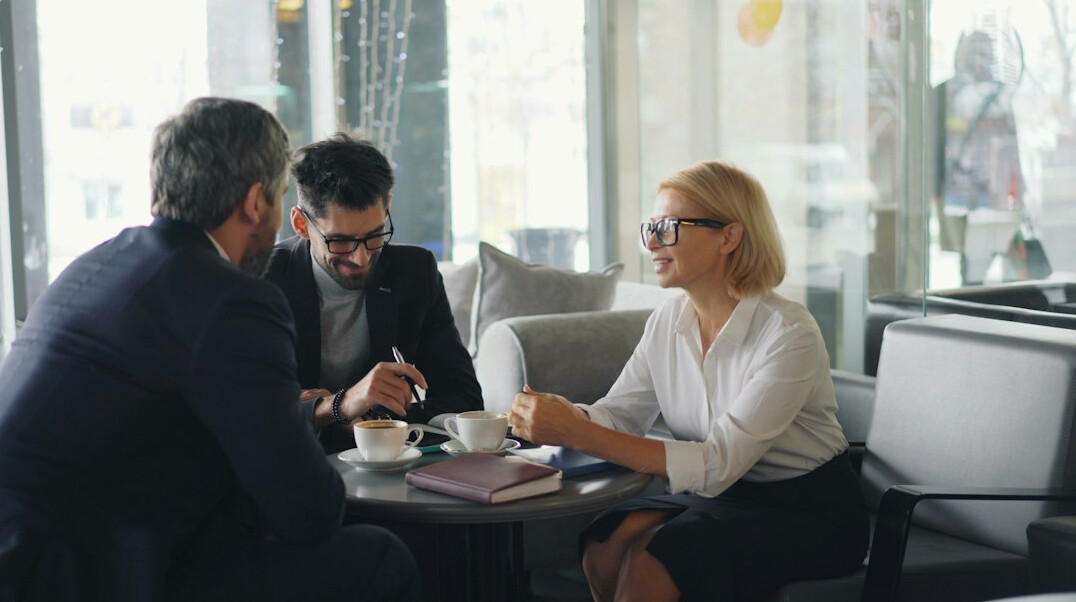 business team discussing health goals