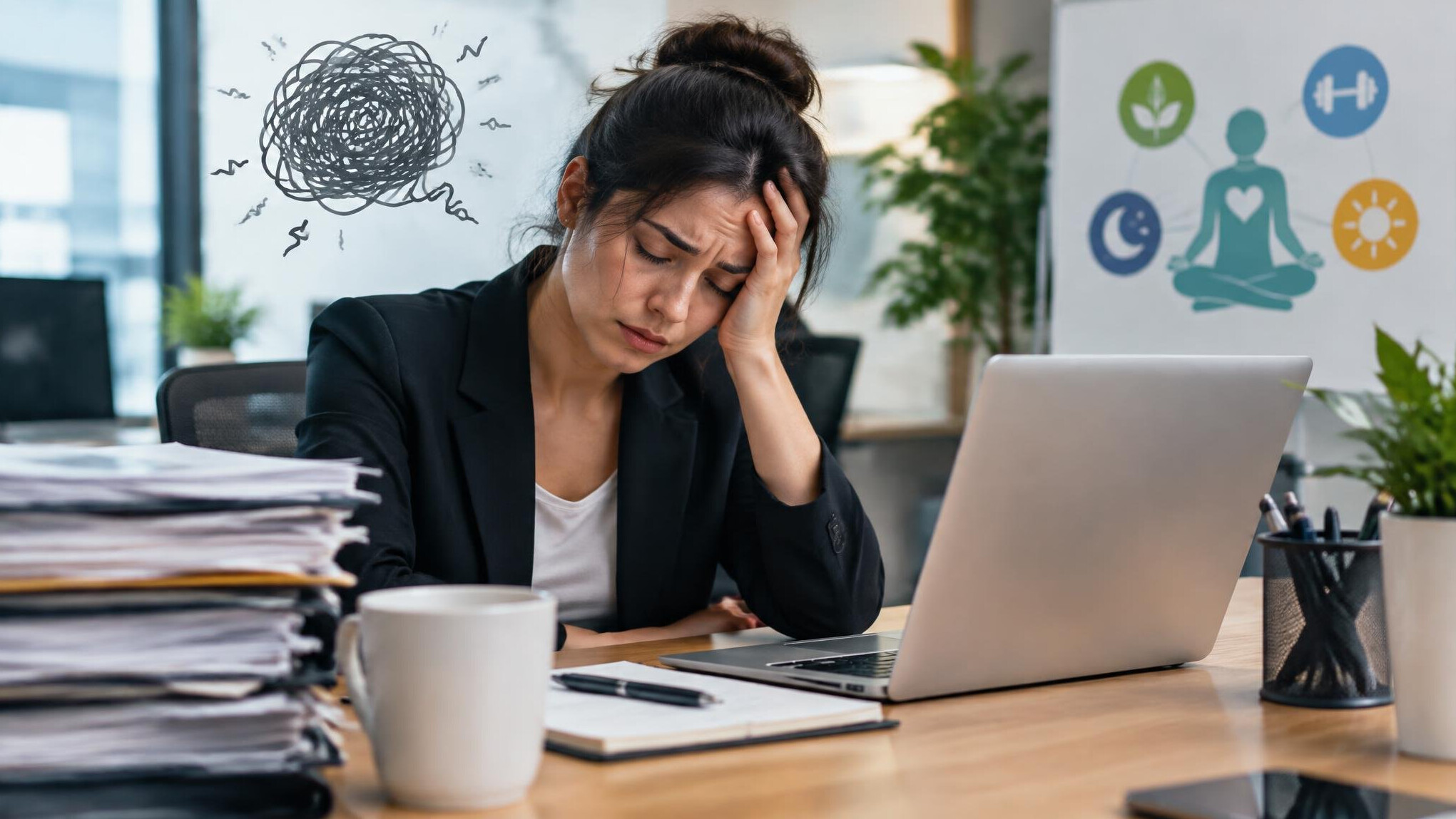 stressed employee at desk