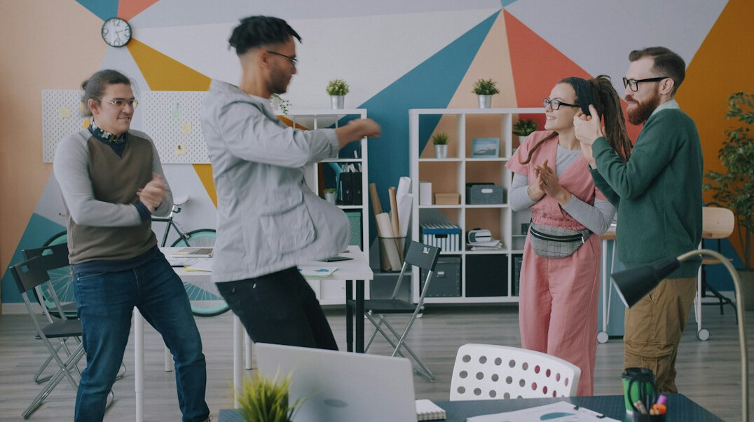 group fitness class in office